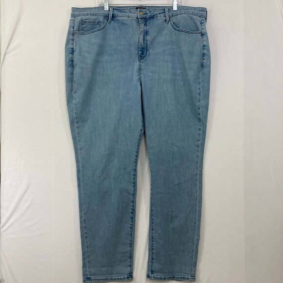 NYDJ size 20WT Margot Girlfriend Stretch Blue Light Wash Jeans - Picture 1 of 12
